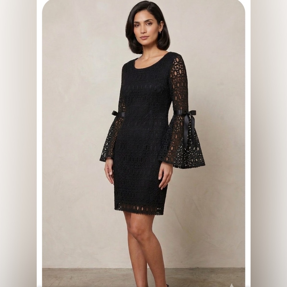 R&K Black Lace Long Sleeve Dress